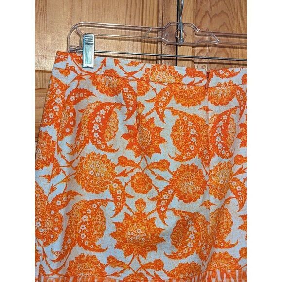 Michael Kors MIni Stretch Cotton Pencil Skirt  Clementine Paisley - Picture 8 of 11